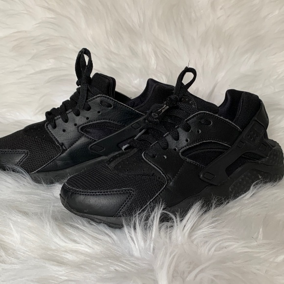 Youth Nike Unisex Huarache Run Triple Black - Picture 4 of 8